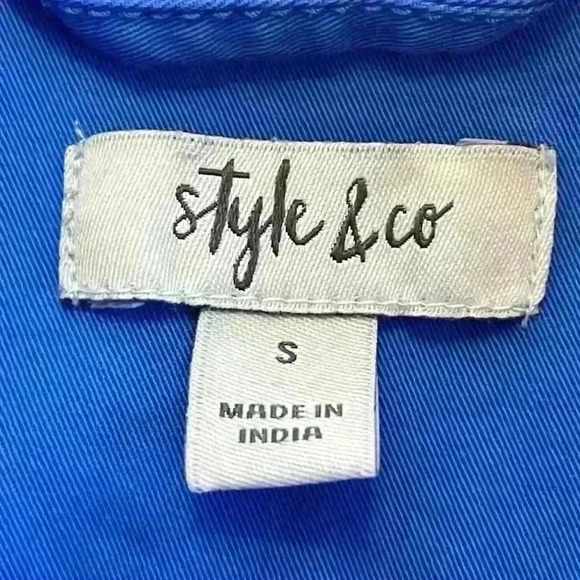 Style & Co Utility Jacket Women’s Sz S Blue - Picture 2 of 10
